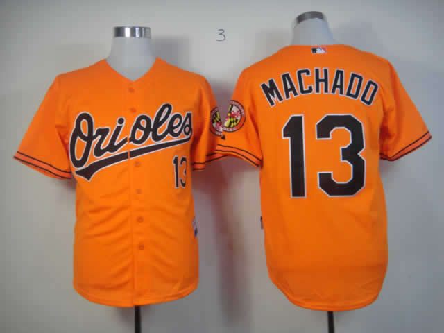 Men Baltimore Orioles #13 Machado Orange MLB Jerseys
